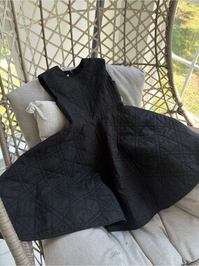 Dior Girls Black Quilted Fit-and-Flare Dress